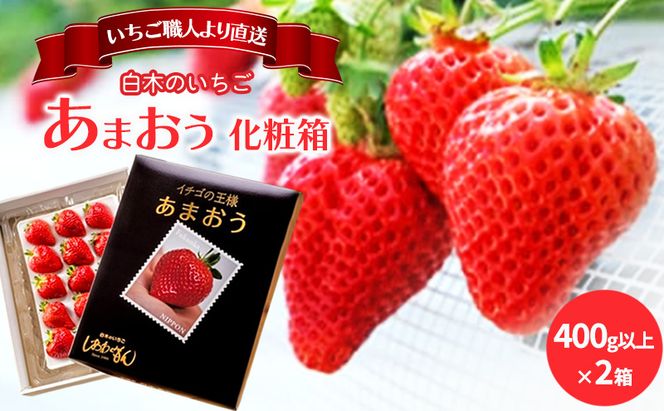 いちご 1月配送 しあわせもん あまおう 化粧箱 2箱 いちご職人 白木のいちご イチゴ 苺 果物 デザート ※配送不可：沖縄・離島