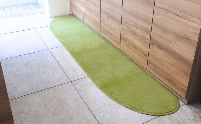 diw0148 北欧風キッチンマット ラグマットタイプ 45×255cm ゆりかご型 ピスタチオ 抗菌防臭 SEK 織人しきもの屋工房