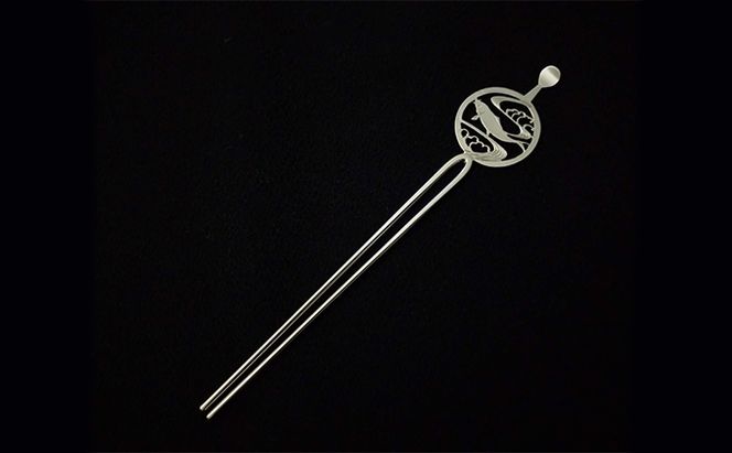 かんざし 平打ち簪 流水に鯉 かざり工芸三浦 髪飾り ヘアアクセサリー 和装 普段使い アクセサリー 民芸品 工芸品 伝統工芸品 おしゃれ かわいい 東京 東京都 墨田区