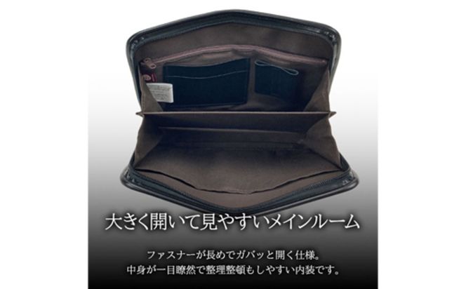 パンチング三角ポーチ小 黒 25964-01 / 平野鞄 ポーチ セカンドバッグ カード入れ ペン差し A5サイズ収納対応 出し入れしやすい ループハンドル フォーマル シンプル デザイン 高級 豊岡製鞄 日本製 かばん カバン バッグ 鞄