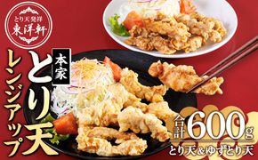 別府東洋軒 レンジでチンする とり天 詰め合わせ (合計600g・とり天300g+ゆずとり天300g) 鶏肉 肉 とり天 ご当地グルメ 名物 冷凍 惣菜 お弁当 簡単 時短 レンジアップ 温めるだけ セット【JQ02】【東洋軒】