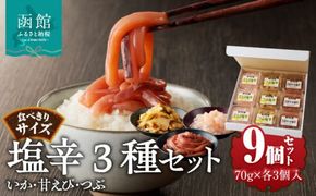 食べきりサイズ　塩辛3種セット（いか・甘えび・つぶ）_HD025-019 