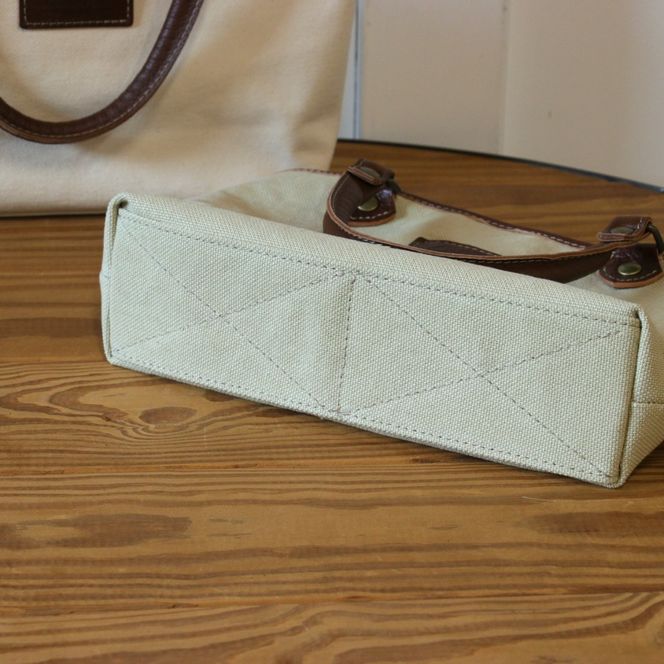 【サンドベージュ】MT-03 帆布×革 クラシカルな雰囲気のミニトートバッグ  Z129VC01