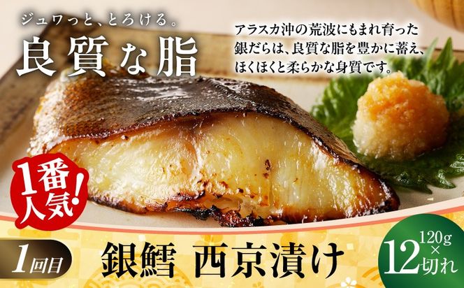kgpZ014 【大満足】4種の西京漬け 食べ比べ 定期便 全4回【銀鱈 銀鮭 メヌケ 赤魚 小分け 熟成 西京焼き 惣菜 普段使い 毎月配送コース】