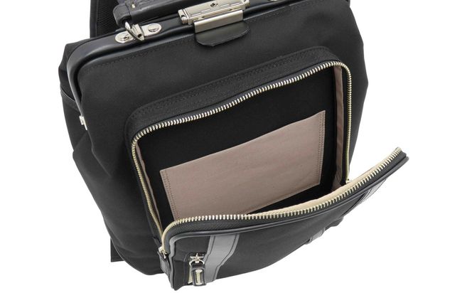 エビータダレスリュック(No.4999-01) ブラック / リュック ダレス式開閉 軽量 撥水 開口部が大きい 出し入れがしやすい リュックサック バッグ かばん カバン 鞄 日本製 木和田