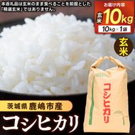 ★先行予約 令和8年産★ 米 コシヒカリ 10kg (玄米) 鹿嶋市産【お米 こしひかり 茨城県 鹿嶋市 30000円以内】(KDS-27)