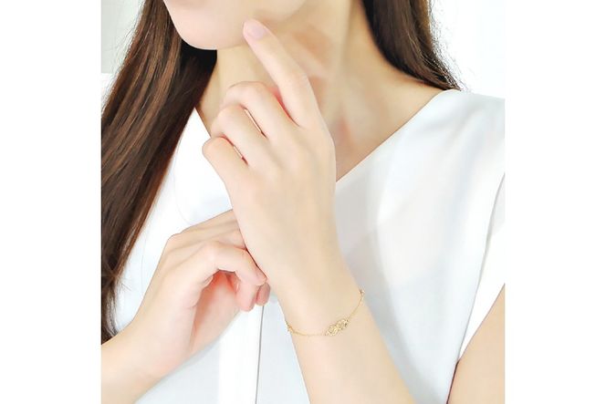 ハワイアンジュエリー ブレスレット K18YG イエローゴールド ダイヤモンド 0.2ct 無限大 ∞ インフィニティ 18金 手彫り彫刻 チェーンブレスレット アクセサリー アクセ ジュエリー 【f184-k18yg】 [オーダーメイドジュエリーメイ 山梨県 韮崎市 20745207]