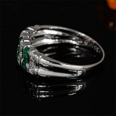 エメラルド リング 0.3ct Ag900[Pt100] (12514) 指輪 リング エメラルド プラチナ ダイヤモンド ジュエリー アクセサリー 山梨県 甲斐市 BR-79