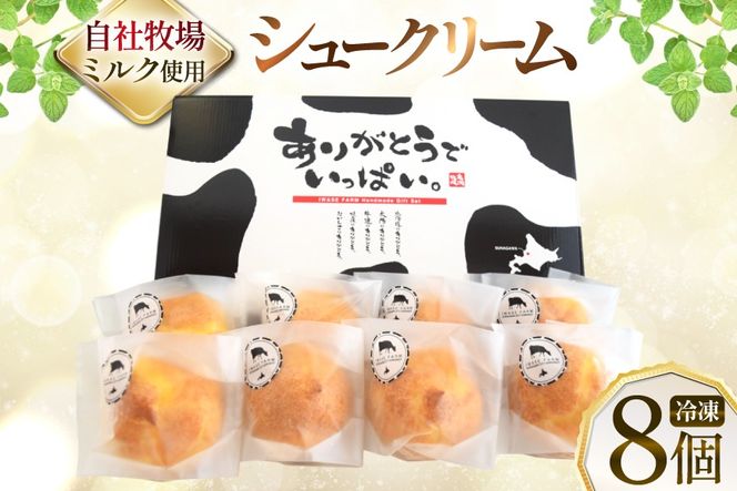 シュークリーム 冷凍 8個 [岩瀬牧場 北海道 砂川市 12260955] 冷凍配送 お菓子 おやつ お取り寄せ スイーツ しゅーくりーむ