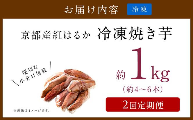 【先行予約】【定期便2回】【訳あり】京の味覚「京都産極上紅はるか」の冷凍焼き芋1kg ふるさと納税 やきいも ふるさと納税 焼き芋 さつまいも 薩摩芋 焼き芋 国産 完熟 高糖度 個包装 蜜入り  訳あり 産地直送　ST00059