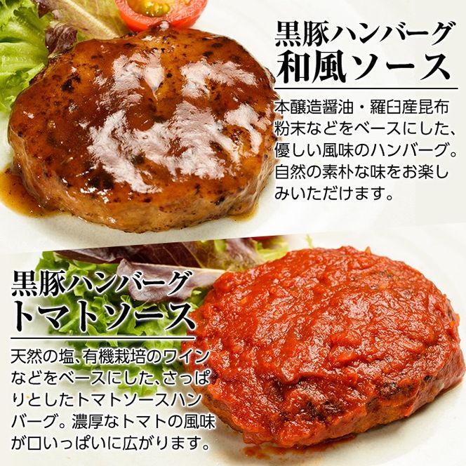 a007 ＜選べる個数＞鹿児島黒豚「短鼻豚」無添加ハンバーグ2種セット 1個 150g (2個・5個・10個)【鹿児島ますや】 姶良市 国産 鹿児島県 肉 豚 豚肉 総菜 冷凍ハンバーグ おかず 和風 トマトソース 温めるだけ 簡単 個包装 小分け 一人暮らし