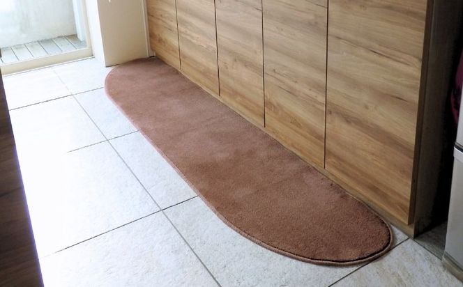 diw0112 北欧風キッチンマット ラグマットタイプ 45×240cm ゆりかご型 ココア 抗菌防臭 SEK 織人しきもの屋工房