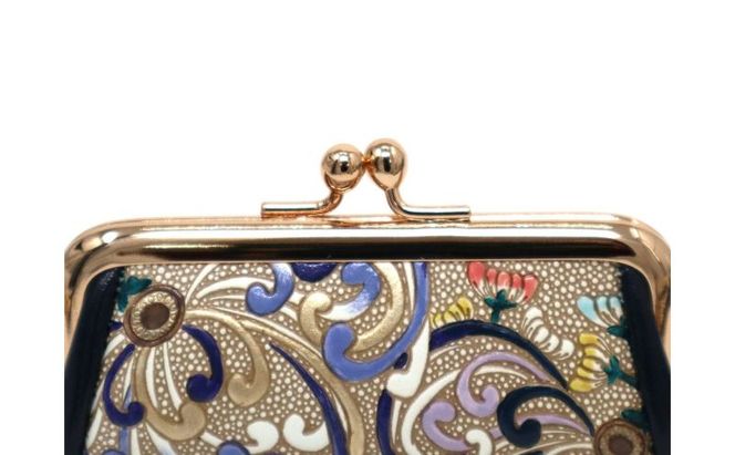 【文庫屋大関】印鑑ケース　乱菊＜青紫＞【皮革工芸品】 ファッション小物 民芸品 