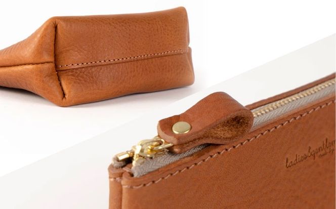 マチありのファスナーポーチ Lsize 糸島市 / LADIES&GENTLEMEN 本革 革製品[ADK079]