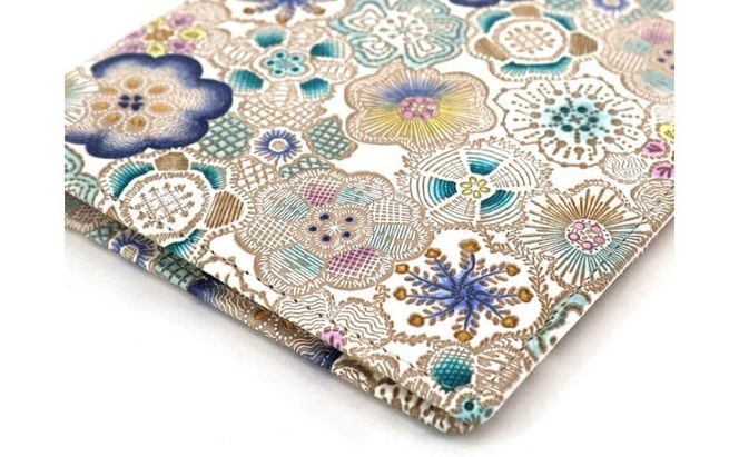 【文庫屋大関】パーソナルホルダー　春らんまん＜瑠璃＞【皮革工芸品】 民芸品 雑貨 花柄デザイン 花柄 