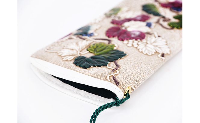 【文庫屋大関】メガネケース　野葡萄【皮革工芸品】 ファッション小物 民芸品 