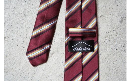 【Hadashin】トップ糸ネクタイストライプ (ワイン・パープル・グレー) ネクタイ シルクネクタイ プレゼント フォーマルネクタイ ビジネスネクタイ 山梨 富士吉田