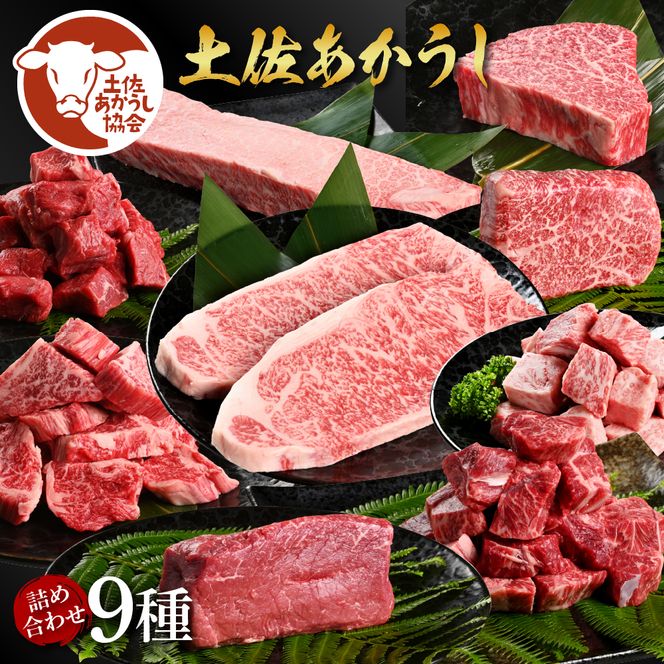 【CF-R7hbk】土佐あか牛協会が認定する「土佐熟成あかうし」詰め合わせ9種（合計6.6kg）サイコロステーキ ロース カルビ スネ ヒレ シャトーブリアン サーロイン ブロック肉 特選 赤身 牛 牛肉 和牛 国産 天下味 エイジング工法 熟成肉