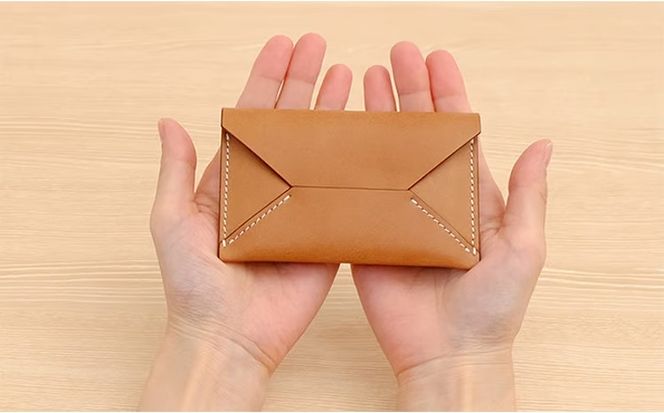 牛革 レター型名刺入れ ナチュラル | 本革 レザー 革製品 カードケース ビジネス 男女兼用 メンズ レディース 革小物 日本製 北海道 滝川市