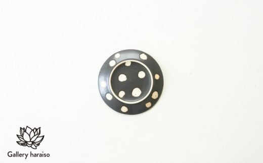 【沖縄のかわいい器】陶factory509 モノクロ皿小　ペア／ドット