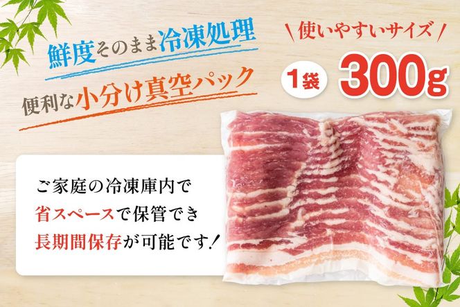 豚肉 小分け 豚バラ しゃぶしゃぶ 300g 6袋 計1.8kg [甲斐精肉店 宮崎県 美郷町 31as0093] 肉 スライス 冷凍 宮崎県産 豚しゃぶ 真空包装 薄切り うす切り