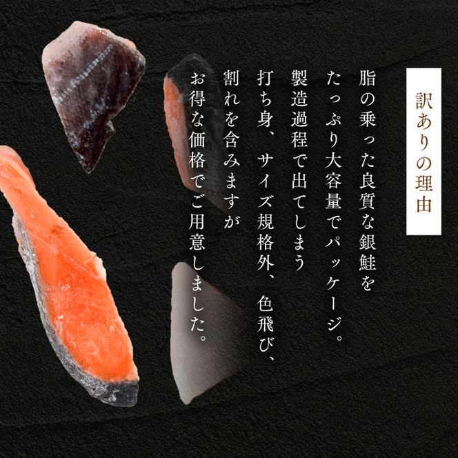 塩サケ 訳あり 塩銀鮭 切り身 1kg サケ しゃけ 銀シャケ 規格外 おかず 惣菜 冷凍 魚