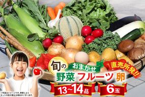 CA025 野菜・フルーツ・卵 旬のおまかせセット （野菜･フルーツ13～14品目、卵6玉）[ 野菜セット 野菜 フルーツ 果物 たまご 鶏卵 産地直送 厳選 長崎県 島原市 送料無料]