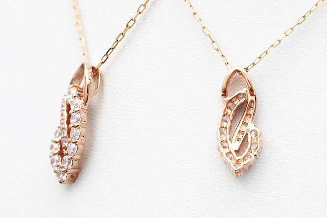 ネックレス K18PG ピンクゴールド ダイヤモンド 0.38ct 【f134-d-k18pg】 [オーダーメイドジュエリーメイ 山梨県 韮崎市 20745081] ジュエリーアクセサリー レディース ペンダント