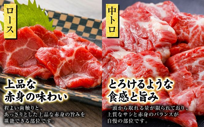 国産 馬刺し 5種 計230g （上赤身50g、ロース50g、中トロ50g、コウネ30g、ユッケ50g）馬肉 馬 肉刺し 生食 刺身 冷凍 郷土料理 熊本県 八代市