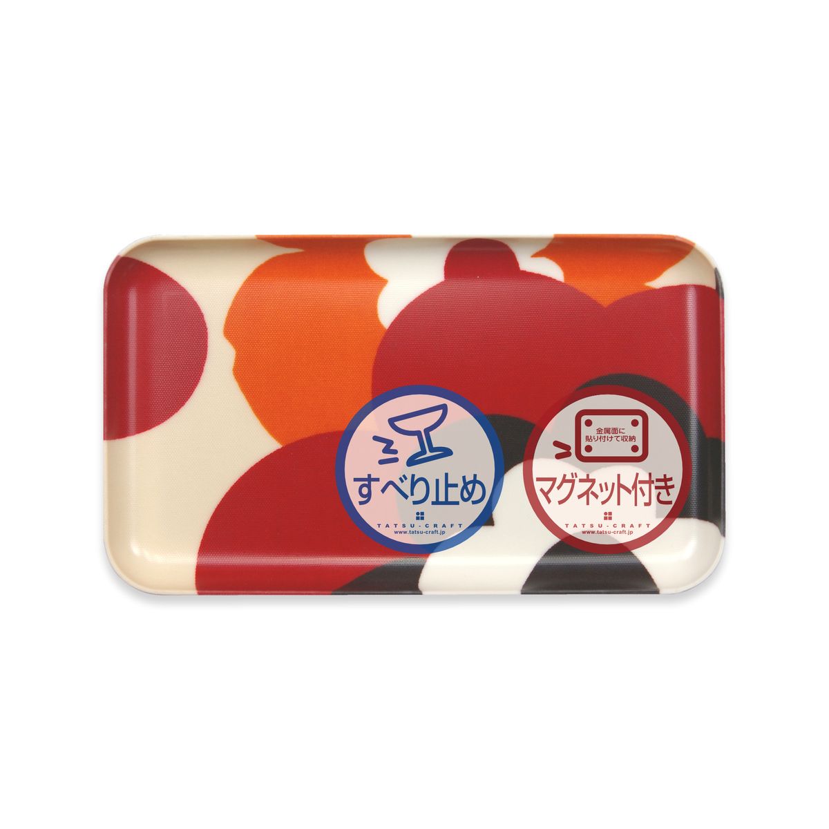 TATSU-CRAFT マグネットトレー SS 21.5cm フフラ SR サンシャインレッド すべり止め付き [Tk1059] 303446_DA90801VC02