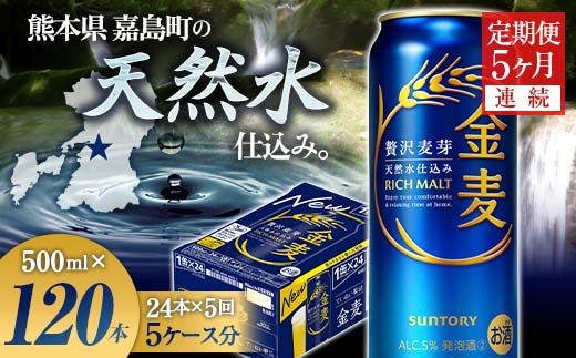 FK7-0089_【5ヶ月連続】サントリー金麦500ml×1ケース(24本)　熊本県 嘉島町 ビール