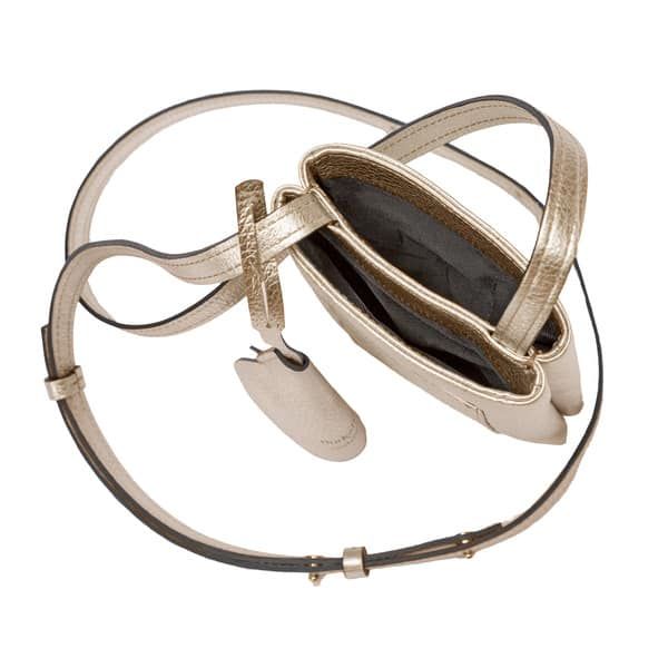 豊岡鞄 Shokolatt ショルダーポーチ 2層式 小 ゴールド