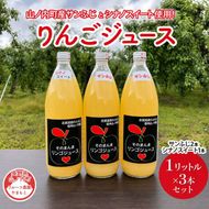山ノ内町産サンふじとシナノスイート使用！りんごジュース 1000cc×3本（サンふじ2本・シナノスイート1本）セット 果汁飲料 アップルジュース りんご100％ジュース 