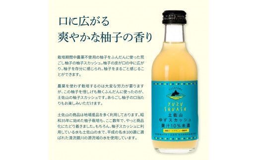 【CF-R7hbk】SKS052　土佐山ゆずスカッシュ12本セット スカッシュ ゆず 柚子 ジュース 飲み物 セット お歳暮 御歳暮 ギフト ドリンク 炭酸飲料 柑橘 割り材 お取り寄せ 美味しい おいしい 贈り物 贈答 故郷納税 19000円 ふるさとのうぜい 高知県 芸西村 返礼品