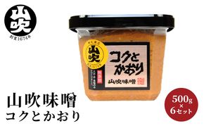 味噌 山吹味噌 コクとかおり 500g×6 セット 信州味噌 みそ ミソ 熟成 信州 信州みそ 無添加  調味料 小分け 長野県 長野 