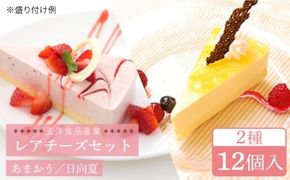 レアチーズケーキ( あまおう/ 日向夏 ) ケーキ 2種12個 冷凍 糸島市 / 五洋食品産業 [AQD008] お祝い バースデー クリスマス 誕生日ケーキ 冷凍ケーキ 詰め合わせ