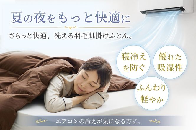 【春夏用】洗える羽毛布団 羽毛布団 セミダブル 肌掛け 肌掛け布団 ダウン 夏 春 ホワイトダックダウン 85% 0.4kg (無地 ブラウン) 羽毛 掛け布団 布団 ダウンケット ふとん 肌掛 寝具 日本製 春用 夏用 抗菌防臭 ダニプルーフ 花粉フリー 柔軟加工 コインランドリー [川村羽毛 山梨県 韮崎市 20743633]