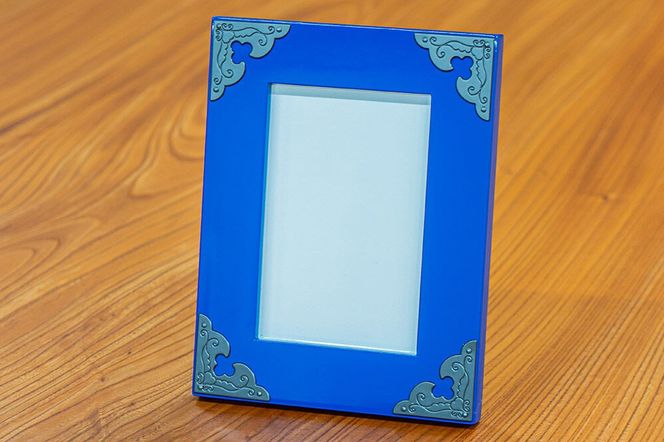 仙台箪笥 フォトスタンド 藍色漆塗り 小型 高級 工芸品 伝統 写真立て|06_kyk-790601