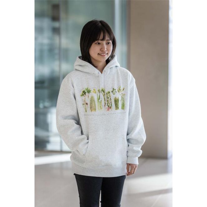 世界で唯一!着る山菜!!【山菜図鑑パーカー・アッシュ】裏起毛 トレーナー ファッション メンズ レディース 洋服 新潟 