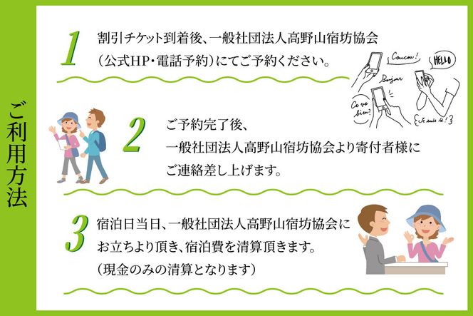 ＜世界遺産高野山＞ 宿坊 宿泊割引チケット 3,000円分 303446_EA001