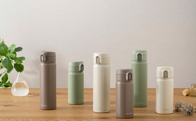 ステンレスマグボトルワンタッチ モカ SM-O350 アイリスオーヤマ 雑貨 水筒 保温 保冷 持ち運び 職場 学校 お出かけ ロック付き 