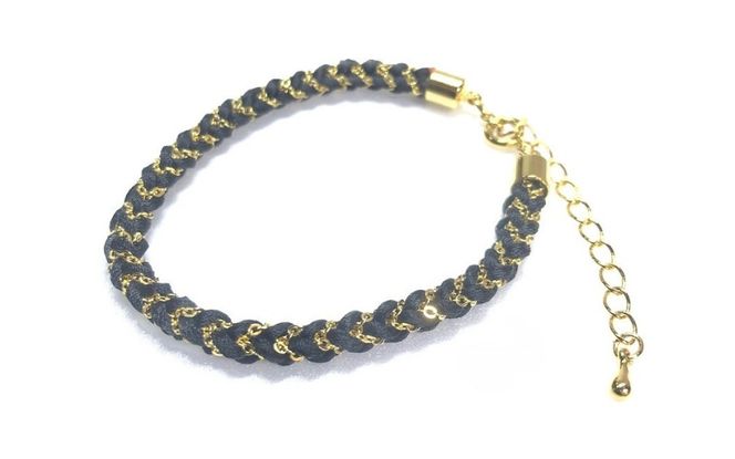 組紐ブレスレット角杉組鎖入１【hrkz0009-1】