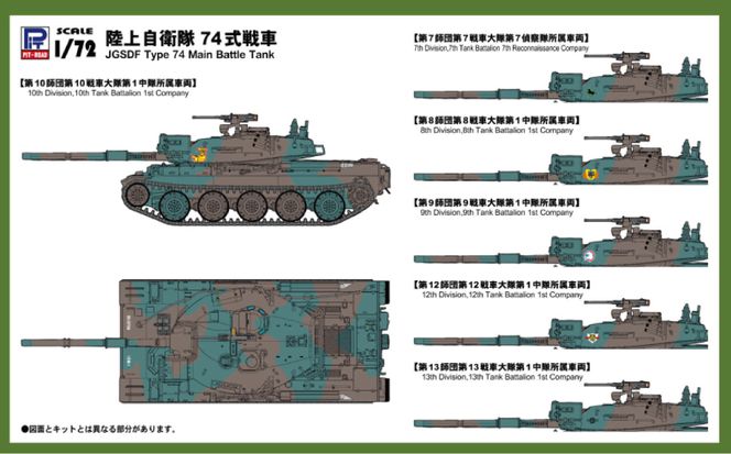 【SG12】 1/72 陸上自衛隊 74式戦車 【kw0168-0034】
