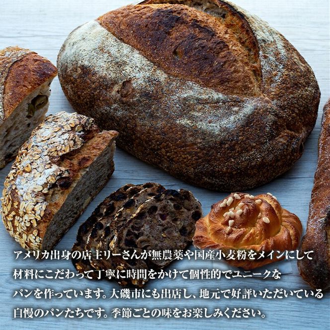 159-2025-08　Lee's Breadまるごとカンパーニュおまかせセット　天然酵母パン　ハード系ブレッド　カンパーニュ　配送地域限定【 神奈川県 大磯町 無農薬 国産小麦粉 天然酵母 バブカほうじ茶 フルーツナッツライ麦 贈答品 父の日 お歳暮 】