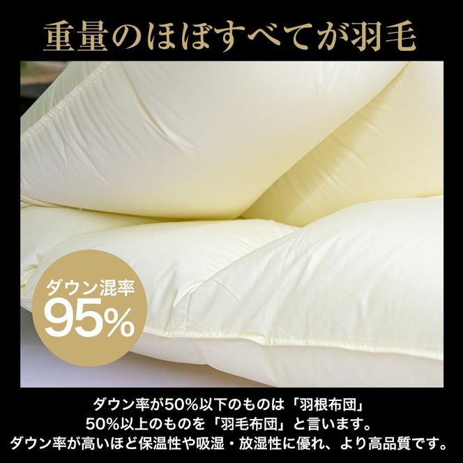 ホワイトダウン85％ 羽毛布団 ダブルサイズ 1.8キロ 京都金桝②