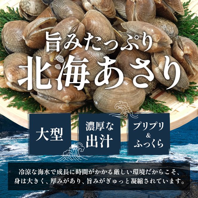 砂出し済み！ 北海道 厚岸産 北海あさり 2kgお届け (500g×4パック) 【 3ヵ月 定期便 】 (各回2kg×3ヶ月分,合計約6kg)  
