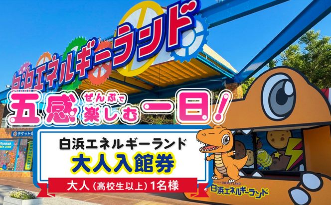 白浜エネルギーランド 大人（高校生以上）入館券 1名 304018_W004