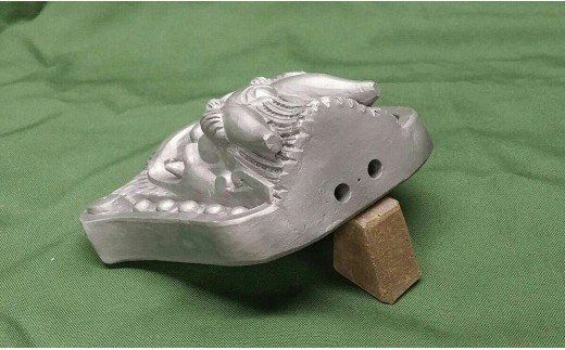 伝統工芸士の鬼師が作る守護鬼瓦シリーズ・宝珠鬼面 H064-041