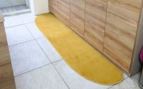 diw0191 北欧風キッチンマット ラグマットタイプ 45×270cm ゆりかご型 ゴールド 抗菌防臭 SEK 織人しきもの屋工房