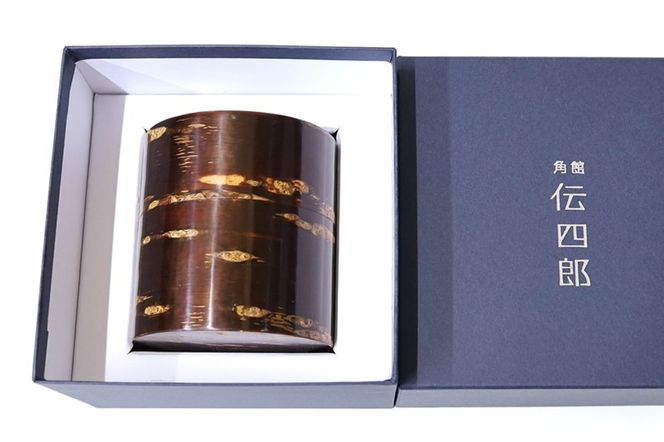 角館樺細工《藤木伝四郎商店》素筒 茶筒（平）無地皮 角館工芸協同組合|02_kdk-470101